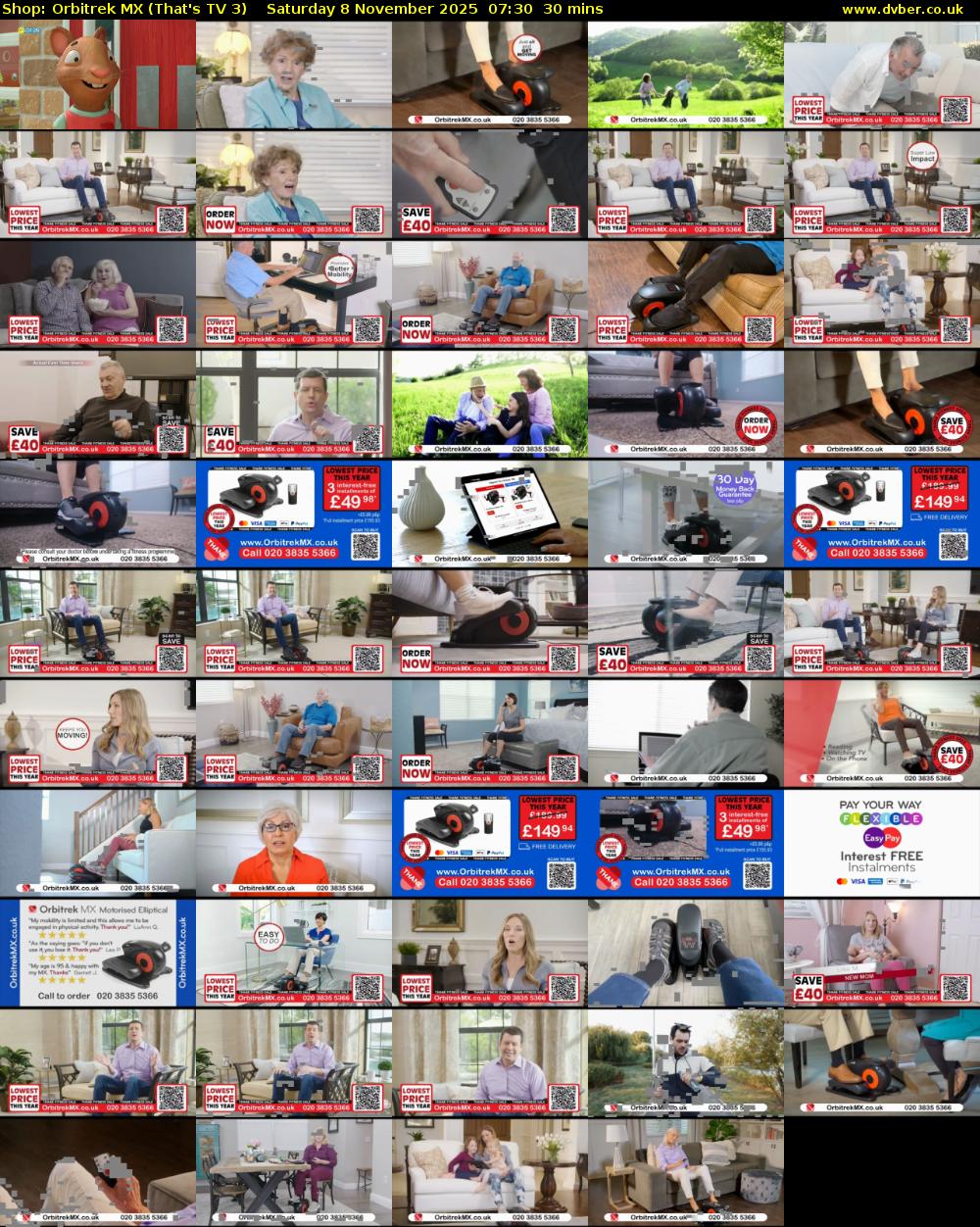 Shop: Orbitrek MX (That's TV 3) Saturday 8 November 2025 07:30 - 08:00