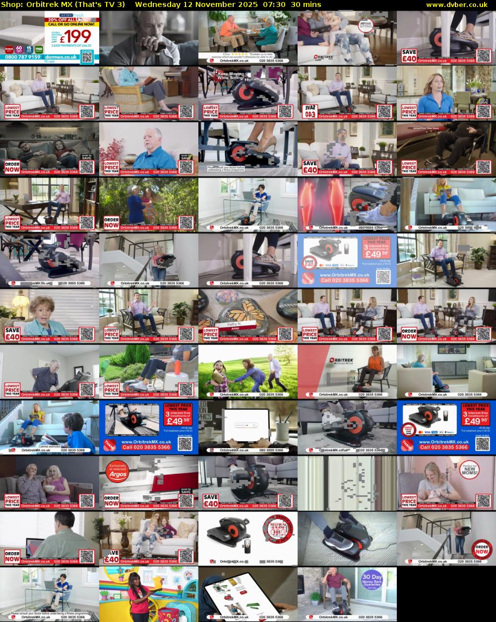 Shop: Orbitrek MX (That's TV 3) Wednesday 12 November 2025 07:30 - 08:00