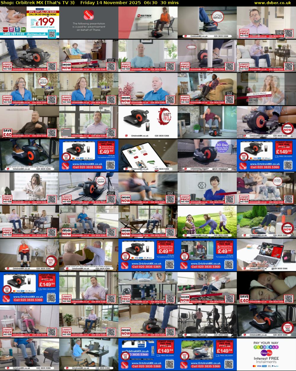 Shop: Orbitrek MX (That's TV 3) Friday 14 November 2025 06:30 - 07:00