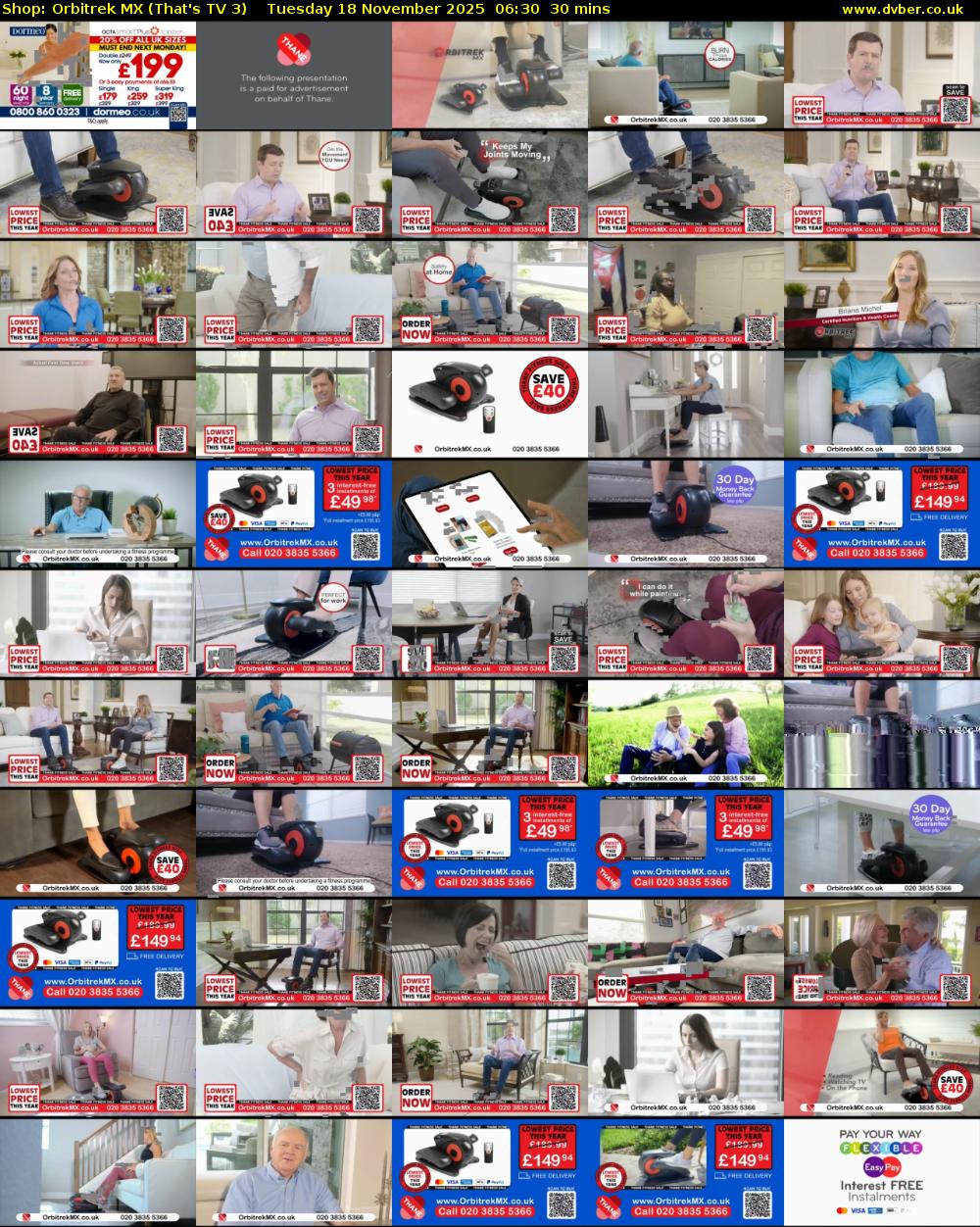 Shop: Orbitrek MX (That's TV 3) Tuesday 18 November 2025 06:30 - 07:00