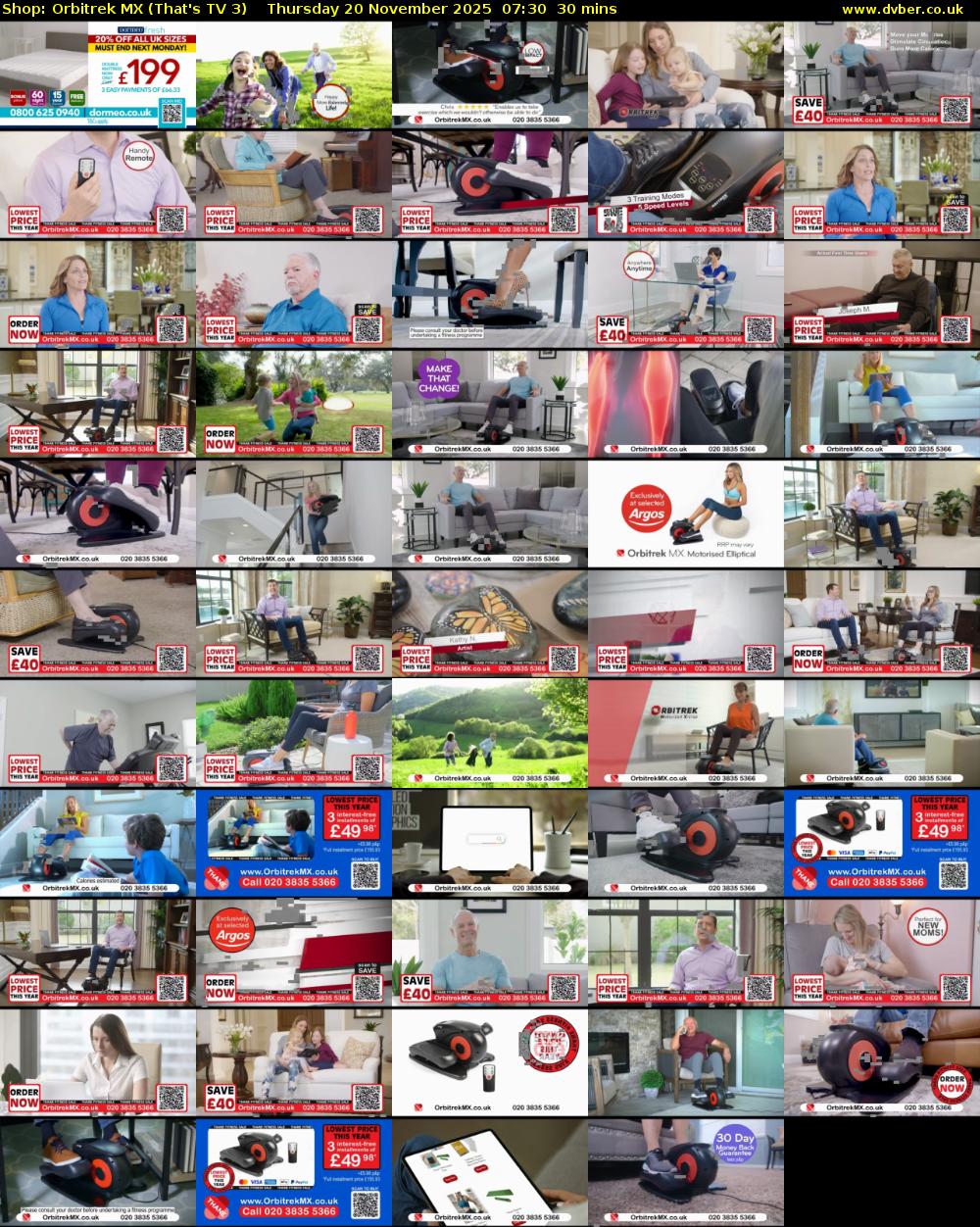 Shop: Orbitrek MX (That's TV 3) Thursday 20 November 2025 07:30 - 08:00