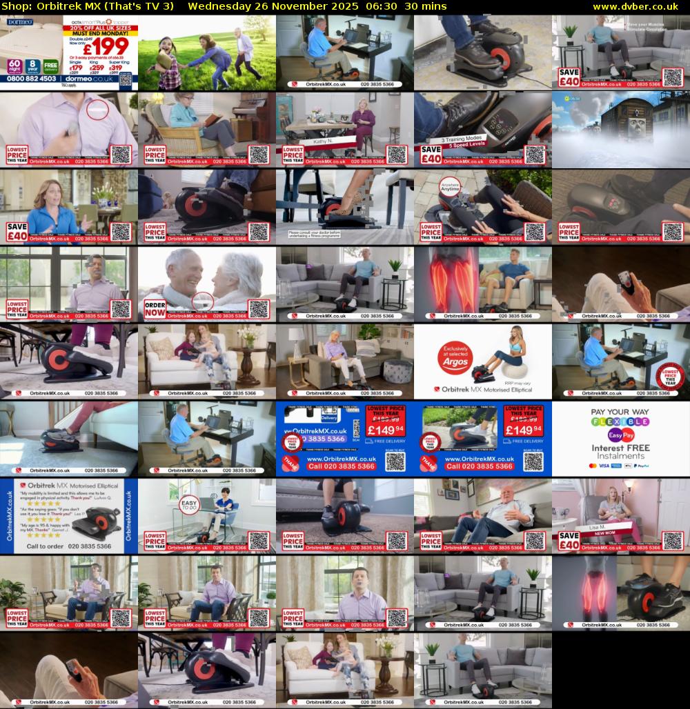 Shop: Orbitrek MX (That's TV 3) Wednesday 26 November 2025 06:30 - 07:00