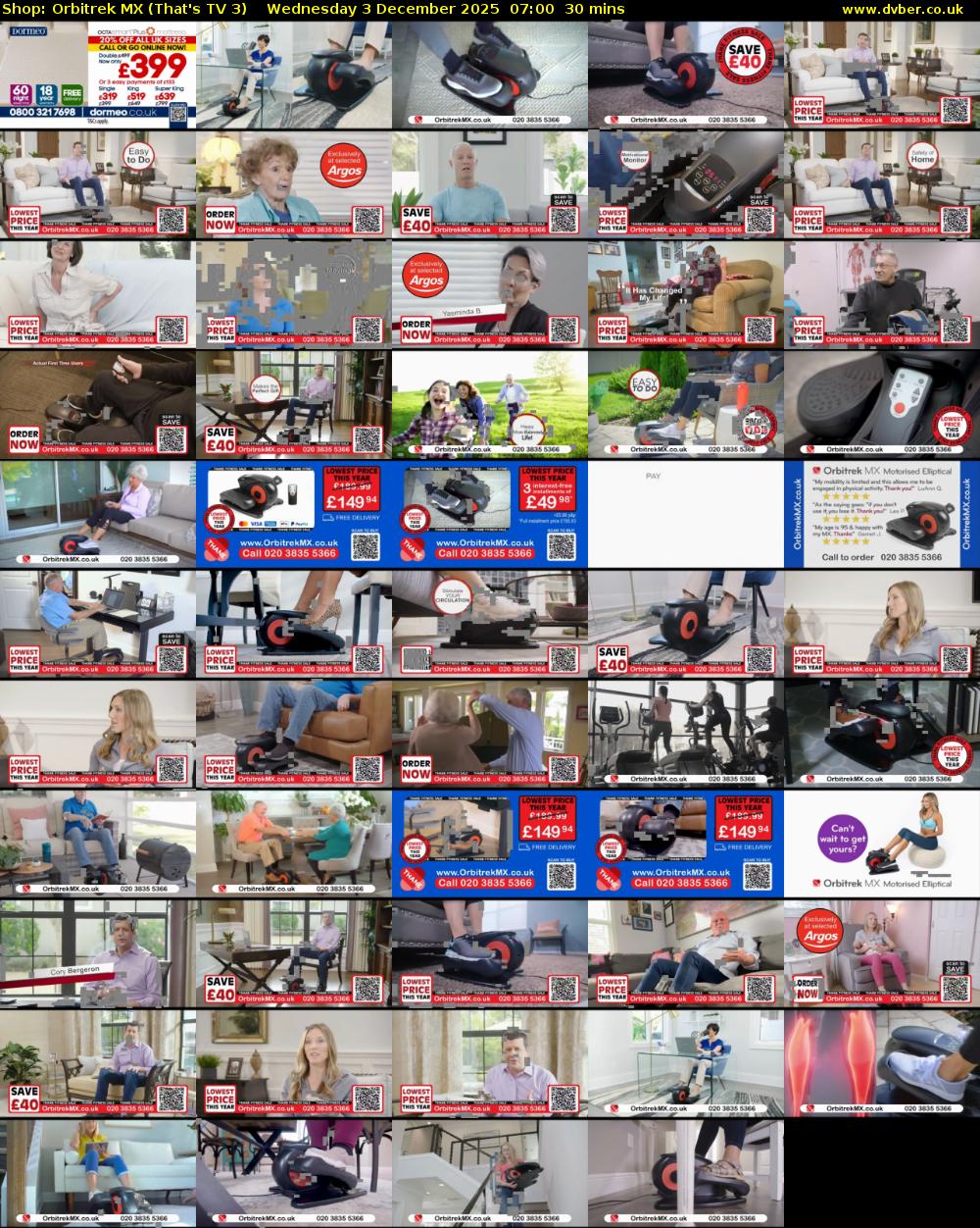 Shop: Orbitrek MX (That's TV 3) Wednesday 3 December 2025 07:00 - 07:30