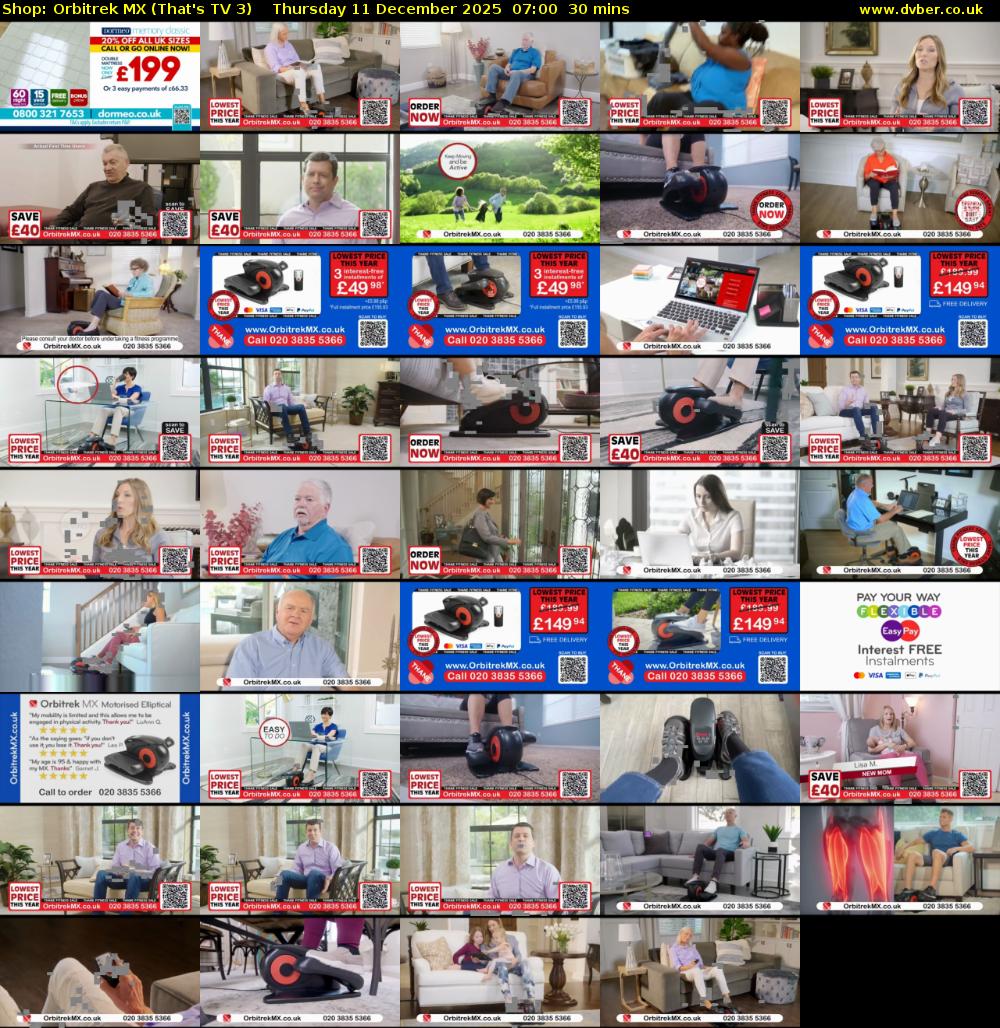 Shop: Orbitrek MX (That's TV 3) Thursday 11 December 2025 07:00 - 07:30