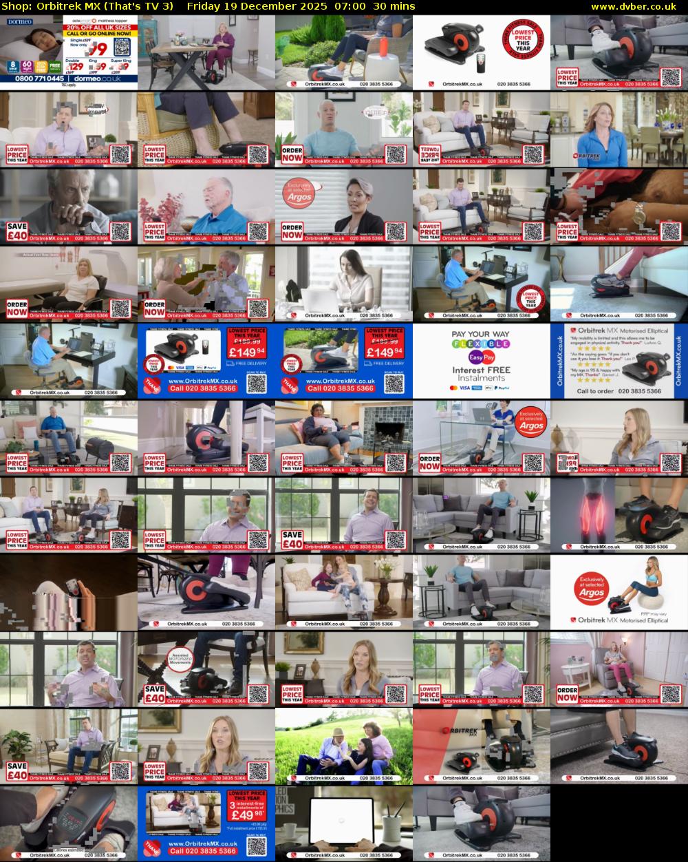 Shop: Orbitrek MX (That's TV 3) Friday 19 December 2025 07:00 - 07:30