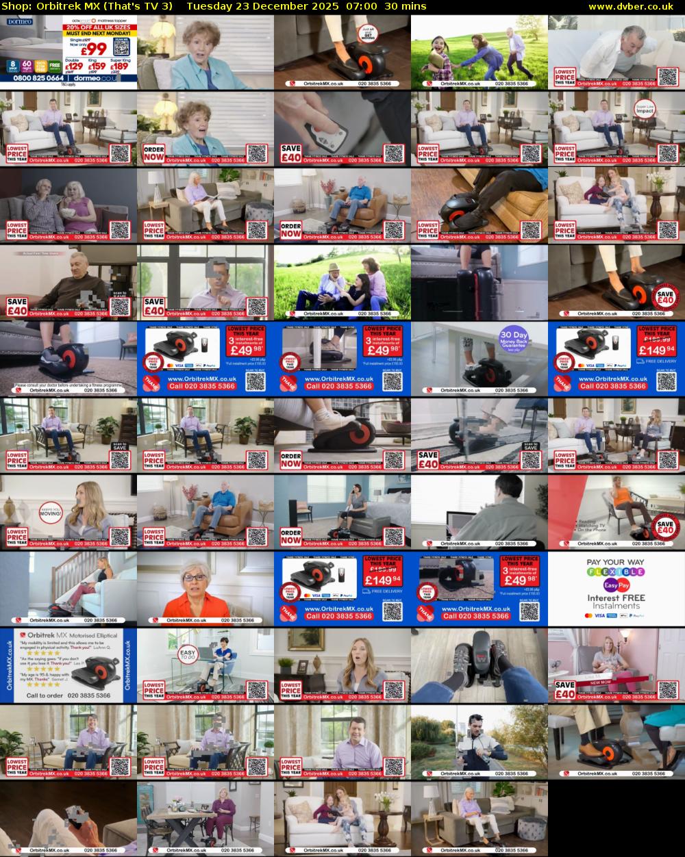 Shop: Orbitrek MX (That's TV 3) Tuesday 23 December 2025 07:00 - 07:30