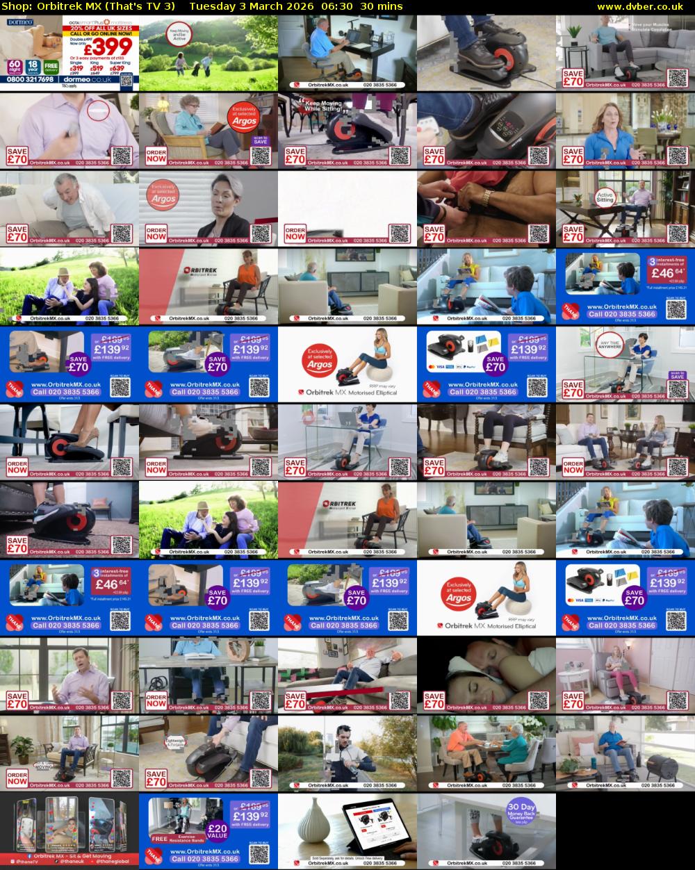 Shop: Orbitrek MX (That's TV 3) Tuesday 3 March 2026 06:30 - 07:00