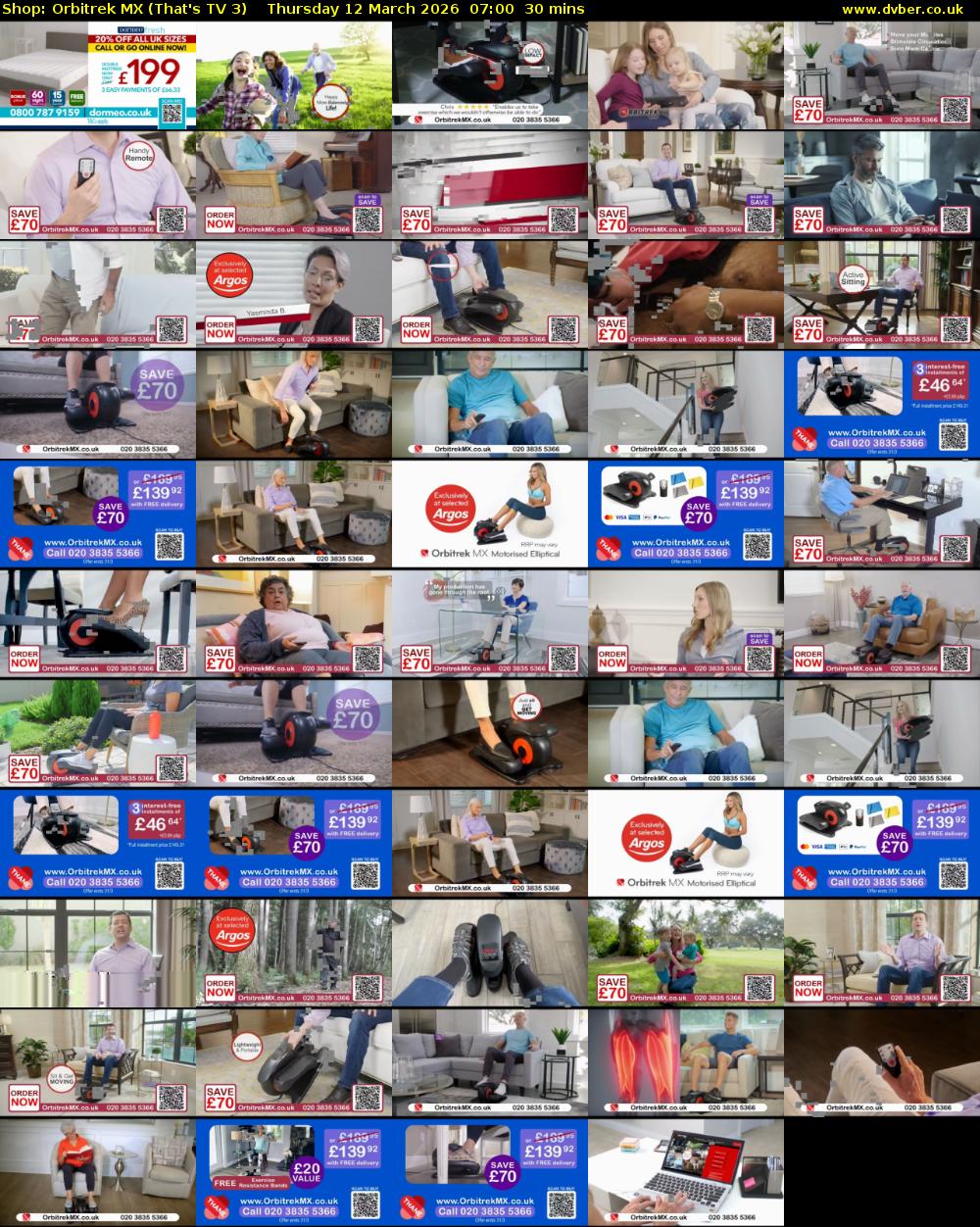 Shop: Orbitrek MX (That's TV 3) Thursday 12 March 2026 07:00 - 07:30