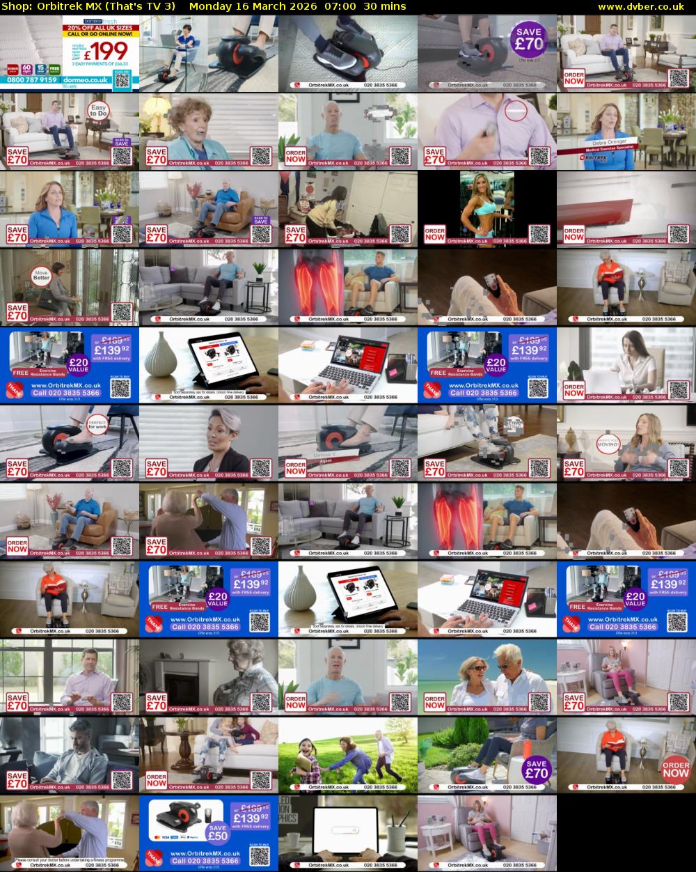 Shop: Orbitrek MX (That's TV 3) Monday 16 March 2026 07:00 - 07:30