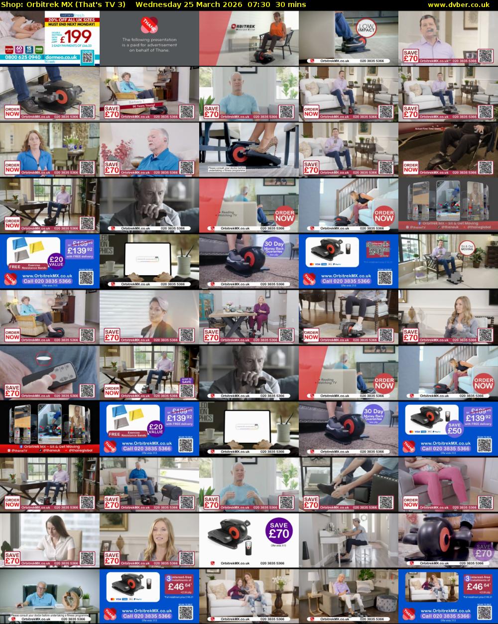 Shop: Orbitrek MX (That's TV 3) Wednesday 25 March 2026 07:30 - 08:00