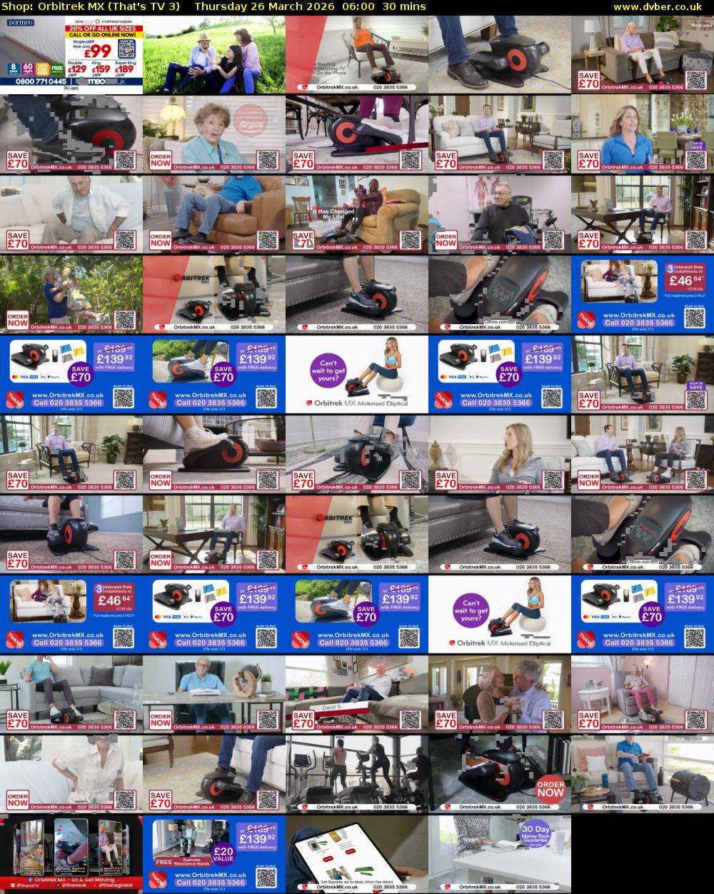 Shop: Orbitrek MX (That's TV 3) Thursday 26 March 2026 06:00 - 06:30