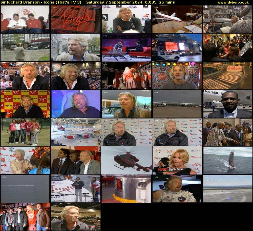 Sir Richard Branson - Icons (That's TV 3) Saturday 7 September 2024 03:35 - 04:00