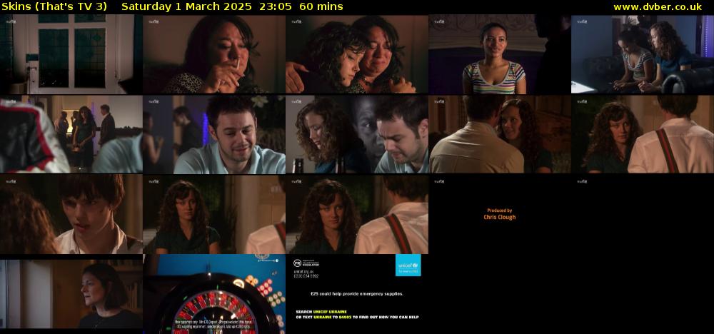 Skins (That's TV 3) Saturday 1 March 2025 23:05 - 00:05
