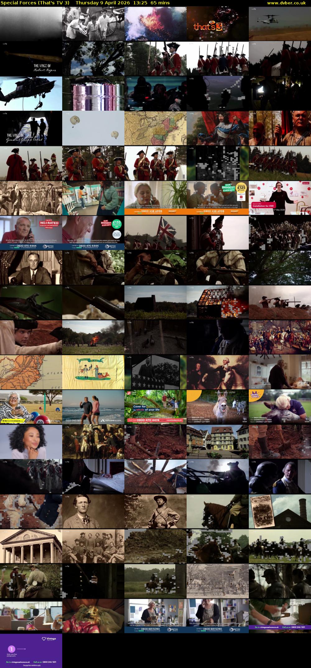 Special Forces (That's TV 3) Thursday 9 April 2026 13:25 - 14:30