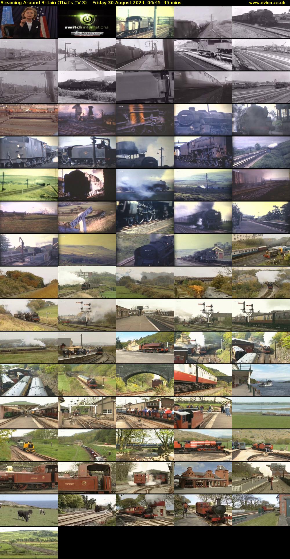 Steaming Around Britain (That's TV 3) Friday 30 August 2024 04:45 - 05:30