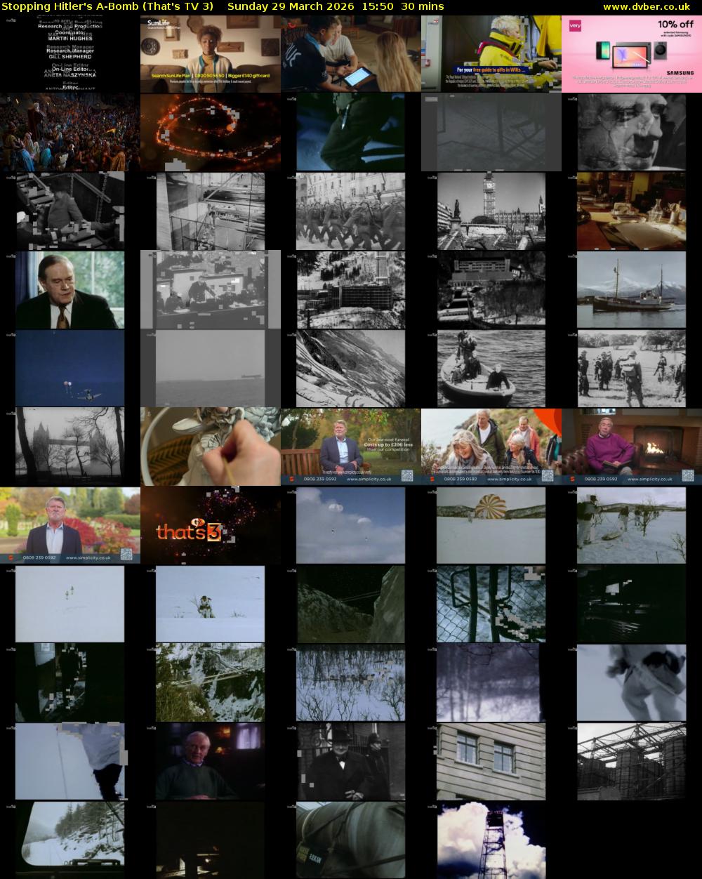 Stopping Hitler's A-Bomb (That's TV 3) Sunday 29 March 2026 15:50 - 16:20