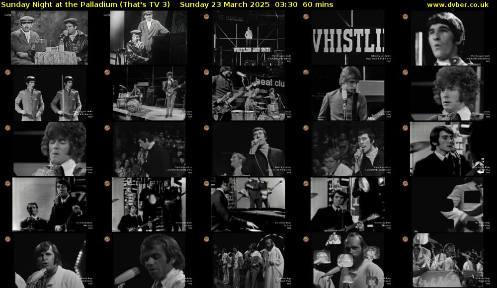 Sunday Night at the Palladium (That's TV 3) Sunday 23 March 2025 03:30 - 04:30