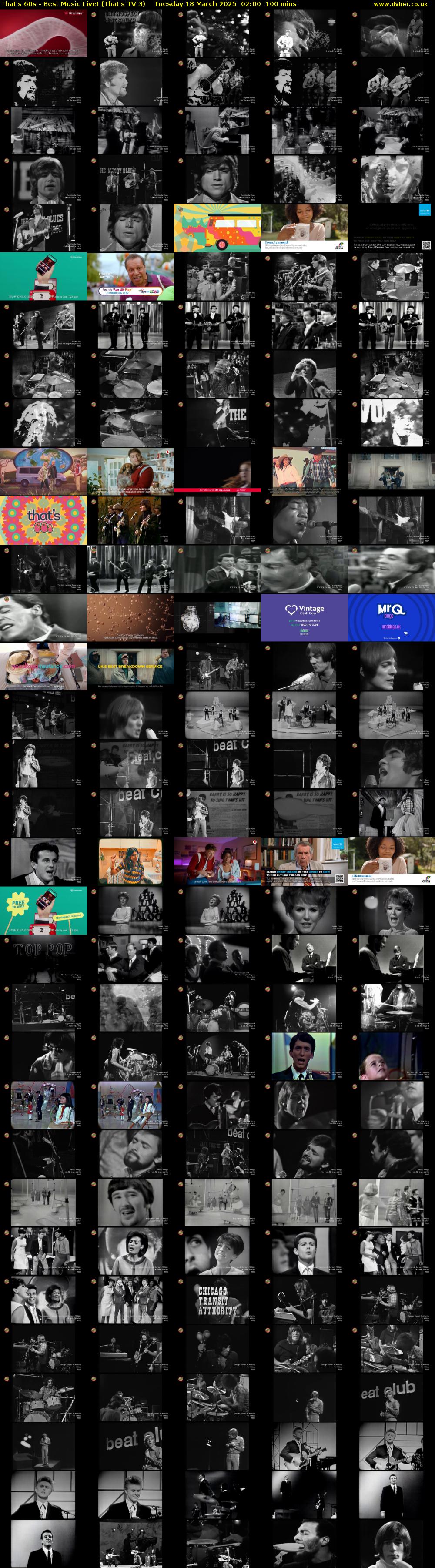 That's 60s - Best Music Live! (That's TV 3) Tuesday 18 March 2025 02:00 - 03:40