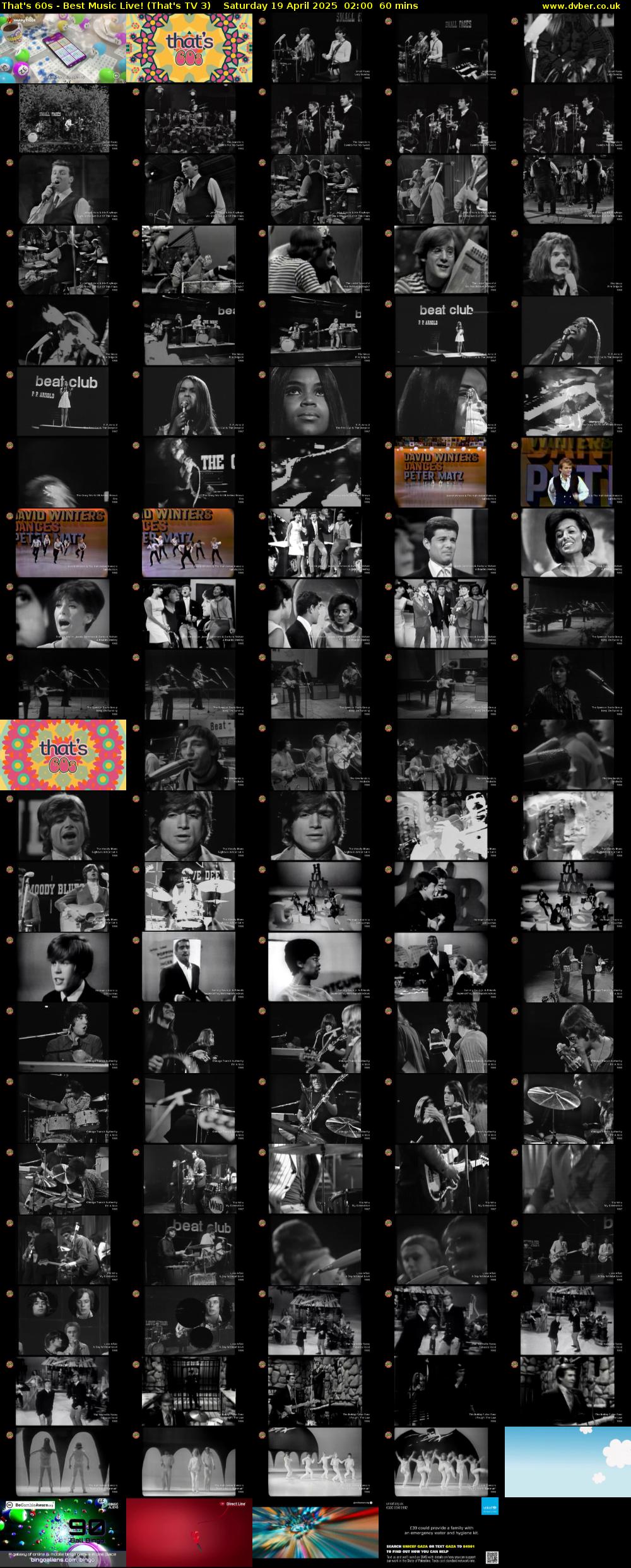 That's 60s - Best Music Live! (That's TV 3) Saturday 19 April 2025 02:00 - 03:00