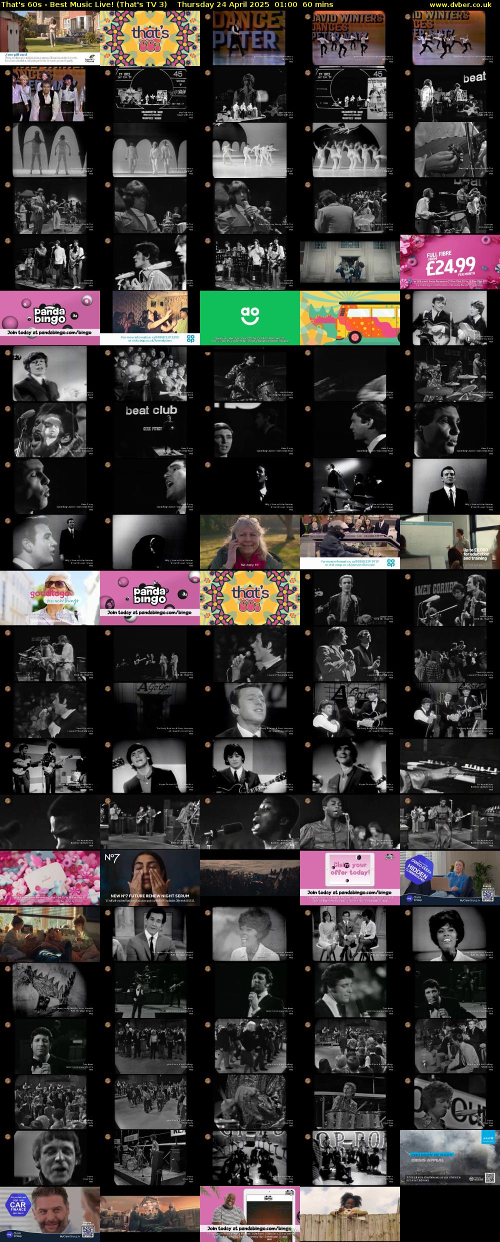 That's 60s - Best Music Live! (That's TV 3) Thursday 24 April 2025 01:00 - 02:00