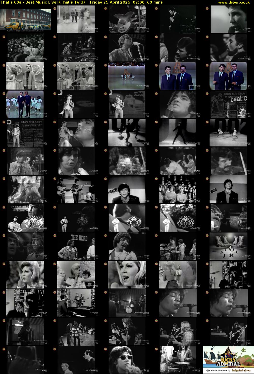 That's 60s - Best Music Live! (That's TV 3) Friday 25 April 2025 02:00 - 03:00
