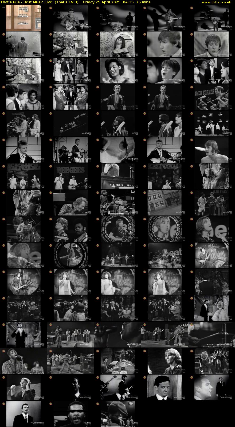 That's 60s - Best Music Live! (That's TV 3) Friday 25 April 2025 04:15 - 05:30