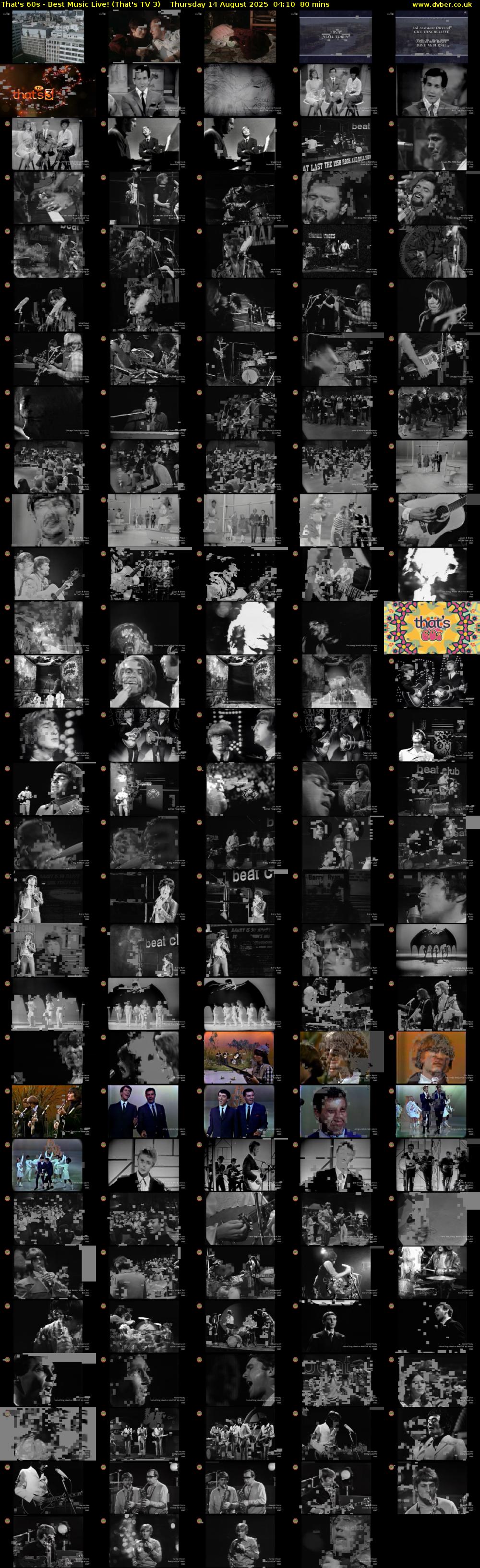 That's 60s - Best Music Live! (That's TV 3) Thursday 14 August 2025 04:10 - 05:30