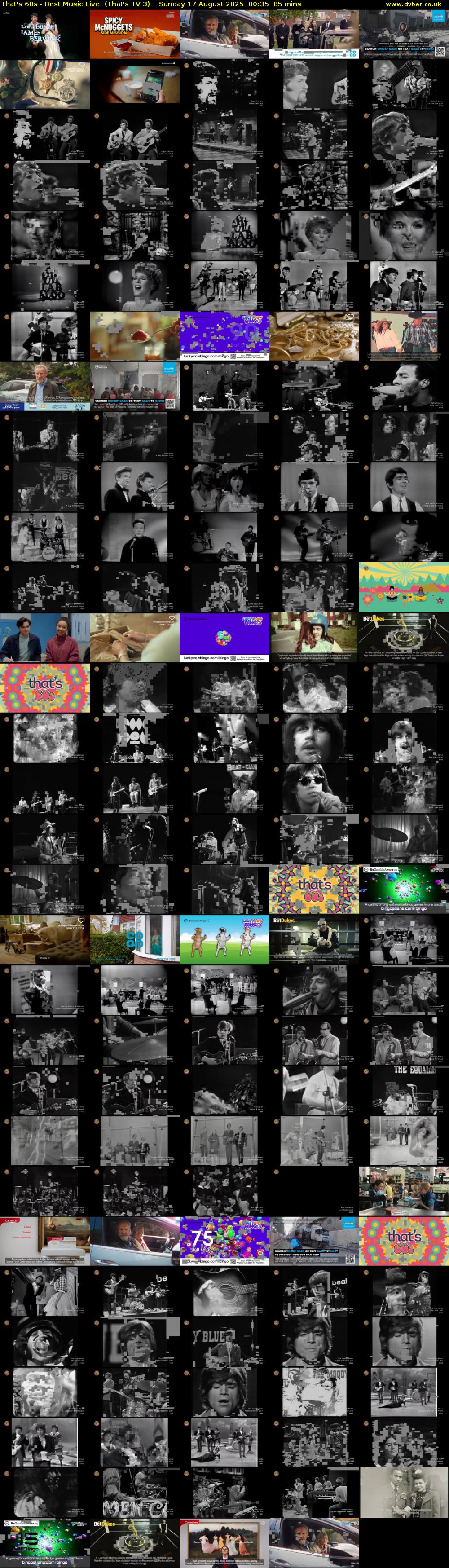 That's 60s - Best Music Live! (That's TV 3) Sunday 17 August 2025 00:35 - 02:00