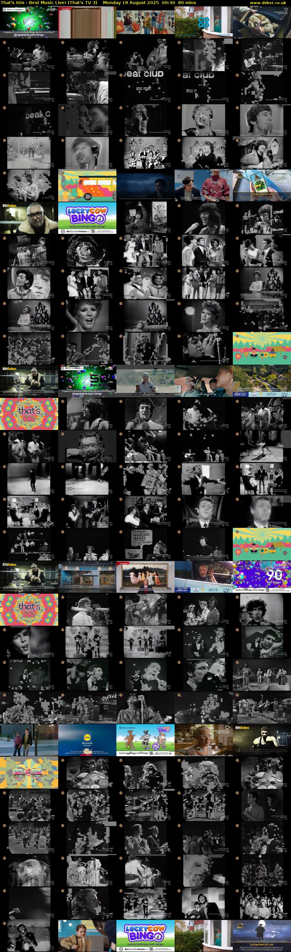 That's 60s - Best Music Live! (That's TV 3) Monday 18 August 2025 00:40 - 02:00