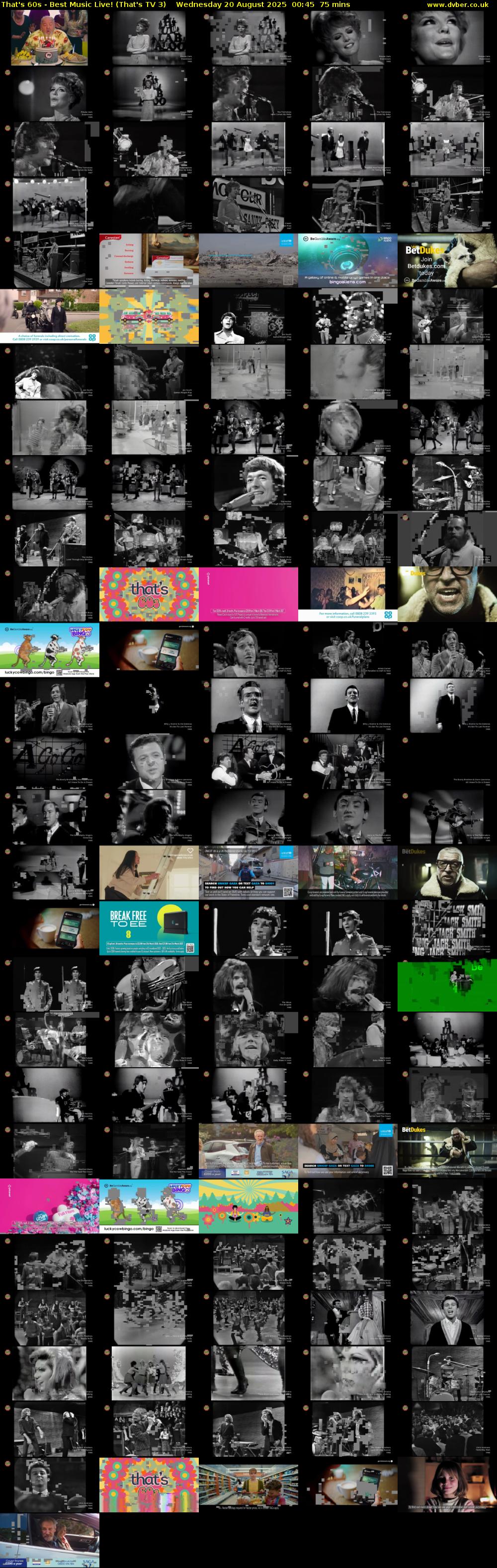 That's 60s - Best Music Live! (That's TV 3) Wednesday 20 August 2025 00:45 - 02:00