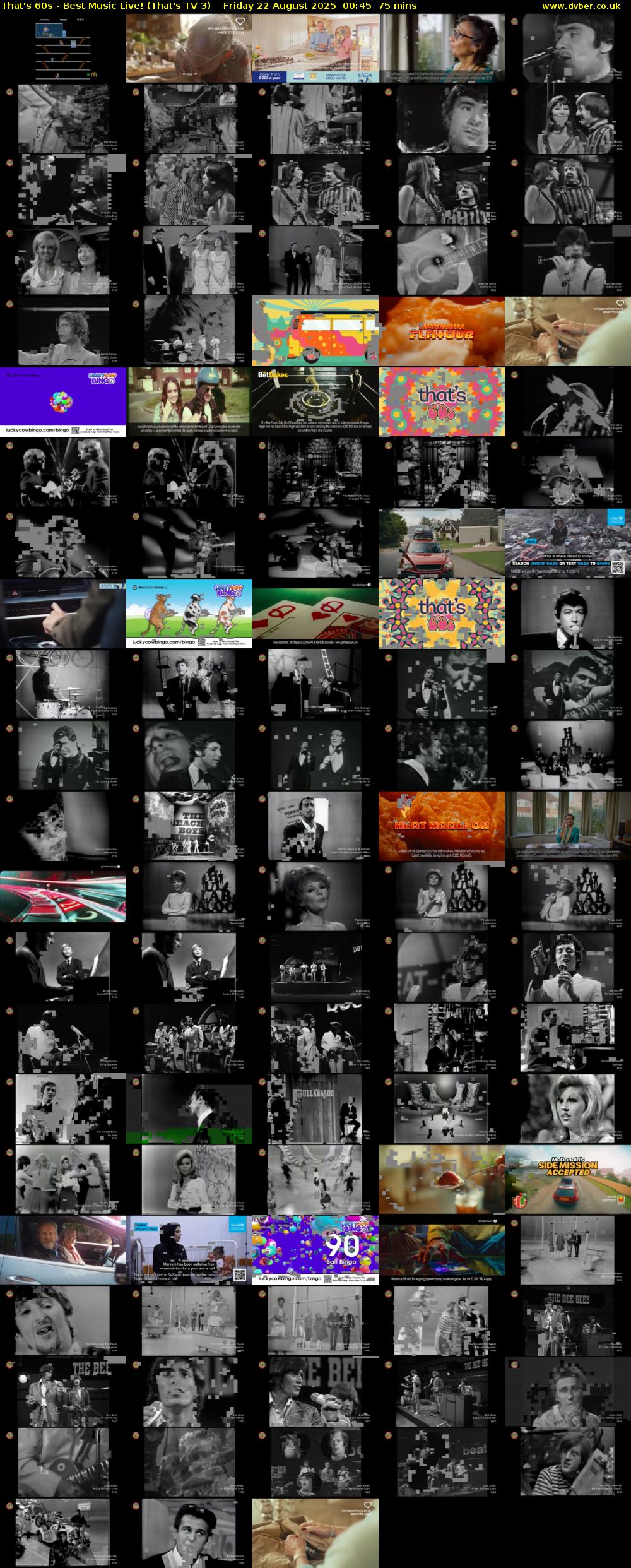 That's 60s - Best Music Live! (That's TV 3) Friday 22 August 2025 00:45 - 02:00