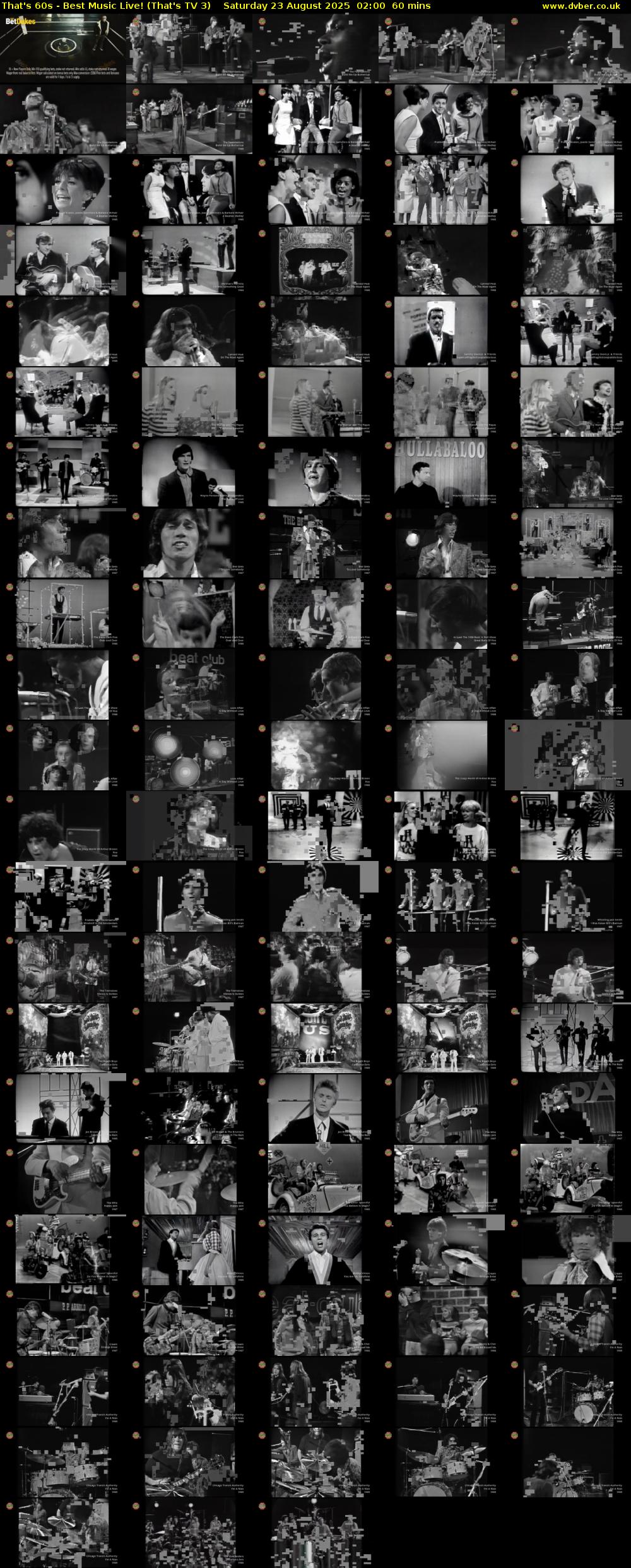 That's 60s - Best Music Live! (That's TV 3) Saturday 23 August 2025 02:00 - 03:00