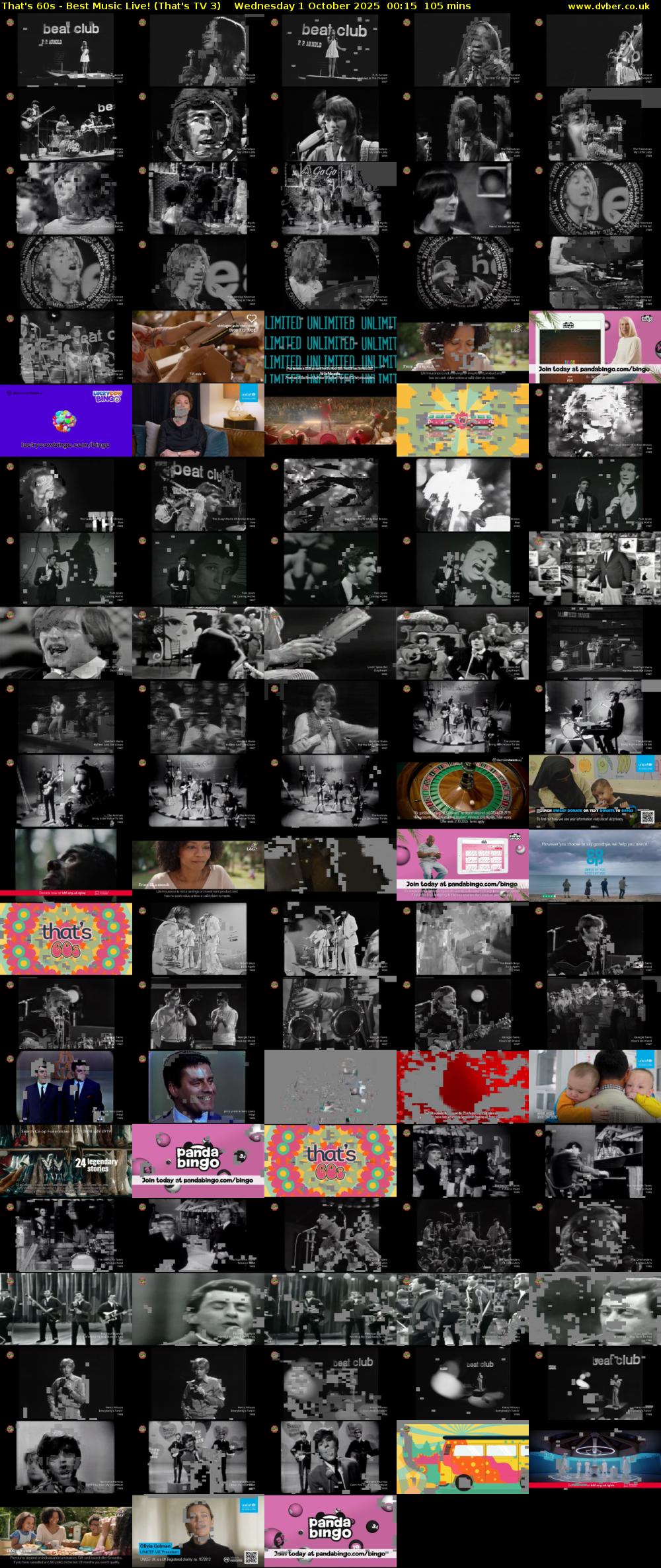That's 60s - Best Music Live! (That's TV 3) Wednesday 1 October 2025 00:15 - 02:00