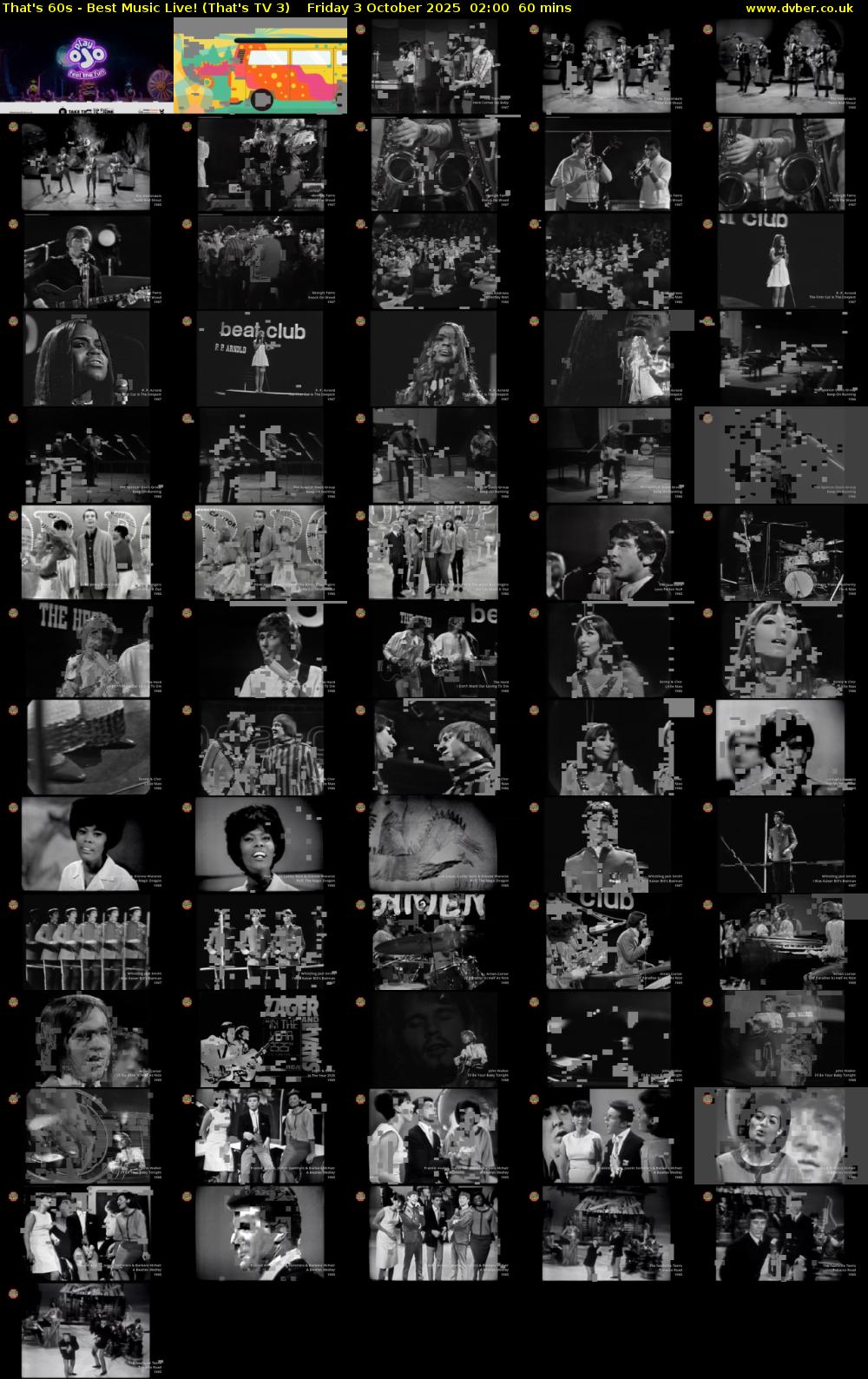 That's 60s - Best Music Live! (That's TV 3) Friday 3 October 2025 02:00 - 03:00