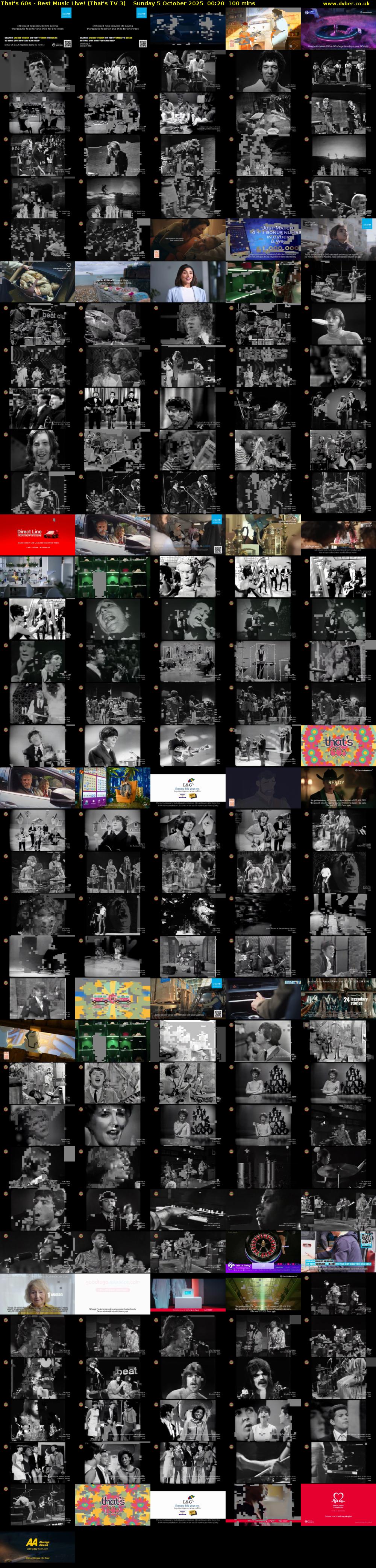 That's 60s - Best Music Live! (That's TV 3) Sunday 5 October 2025 00:20 - 02:00