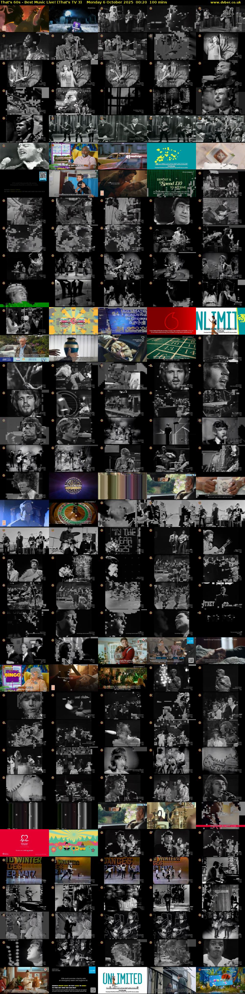 That's 60s - Best Music Live! (That's TV 3) Monday 6 October 2025 00:20 - 02:00