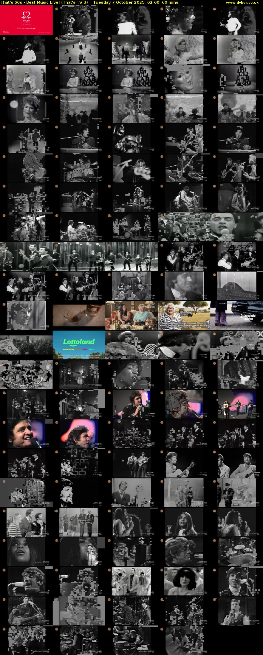 That's 60s - Best Music Live! (That's TV 3) Tuesday 7 October 2025 02:00 - 03:00