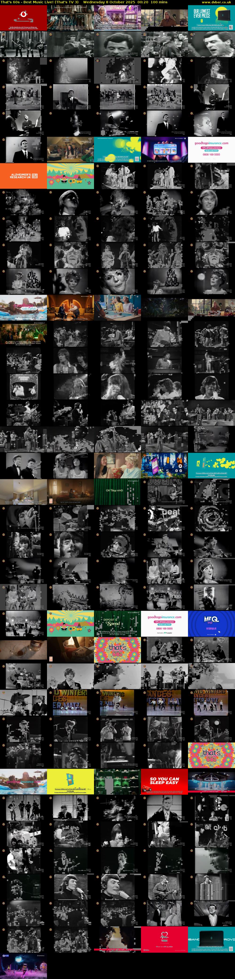 That's 60s - Best Music Live! (That's TV 3) Wednesday 8 October 2025 00:20 - 02:00