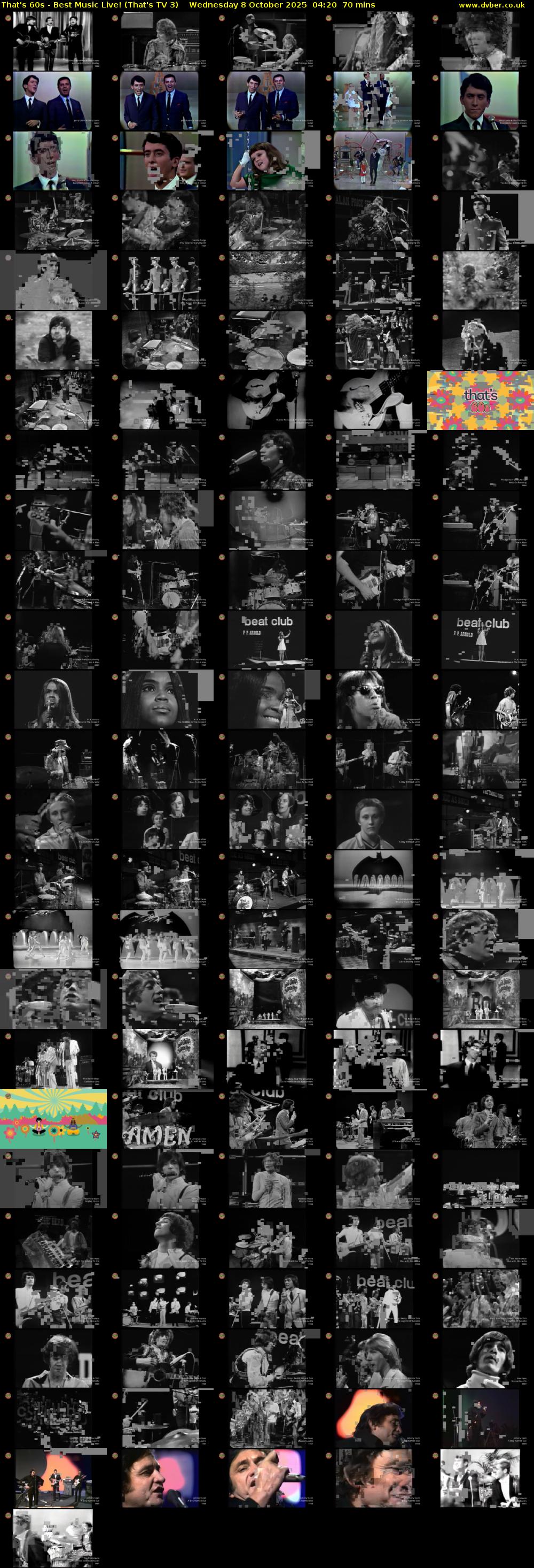 That's 60s - Best Music Live! (That's TV 3) Wednesday 8 October 2025 04:20 - 05:30