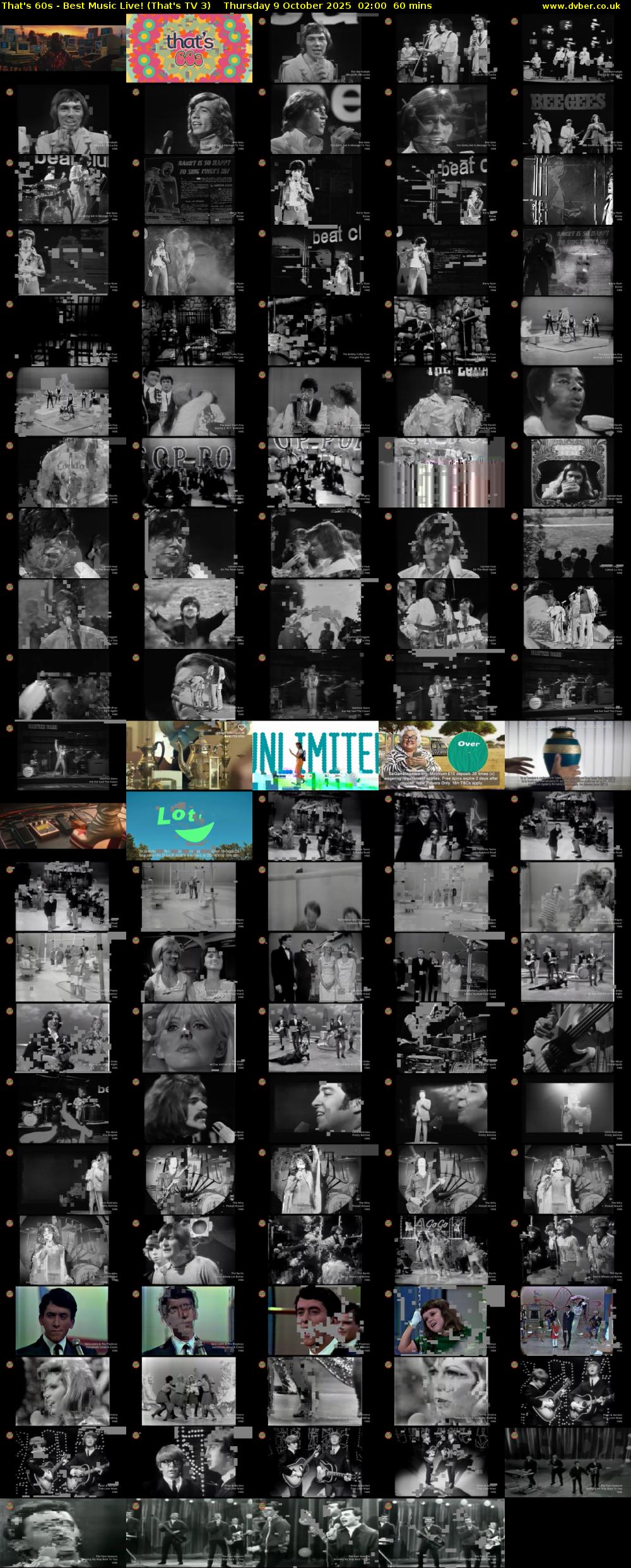 That's 60s - Best Music Live! (That's TV 3) Thursday 9 October 2025 02:00 - 03:00