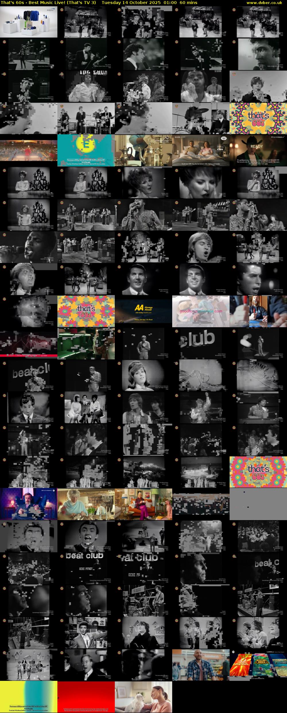 That's 60s - Best Music Live! (That's TV 3) Tuesday 14 October 2025 01:00 - 02:00