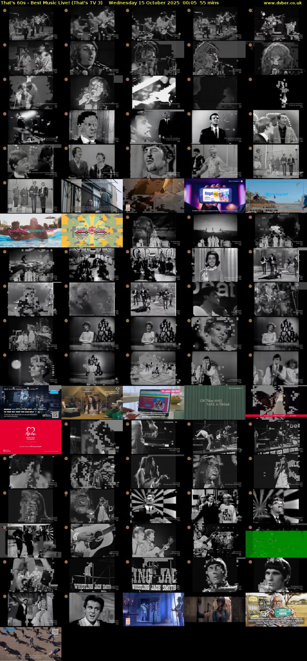 That's 60s - Best Music Live! (That's TV 3) Wednesday 15 October 2025 00:05 - 01:00