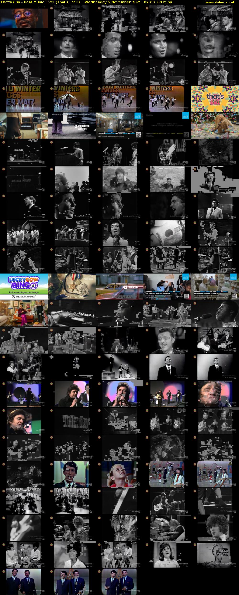 That's 60s - Best Music Live! (That's TV 3) Wednesday 5 November 2025 02:00 - 03:00
