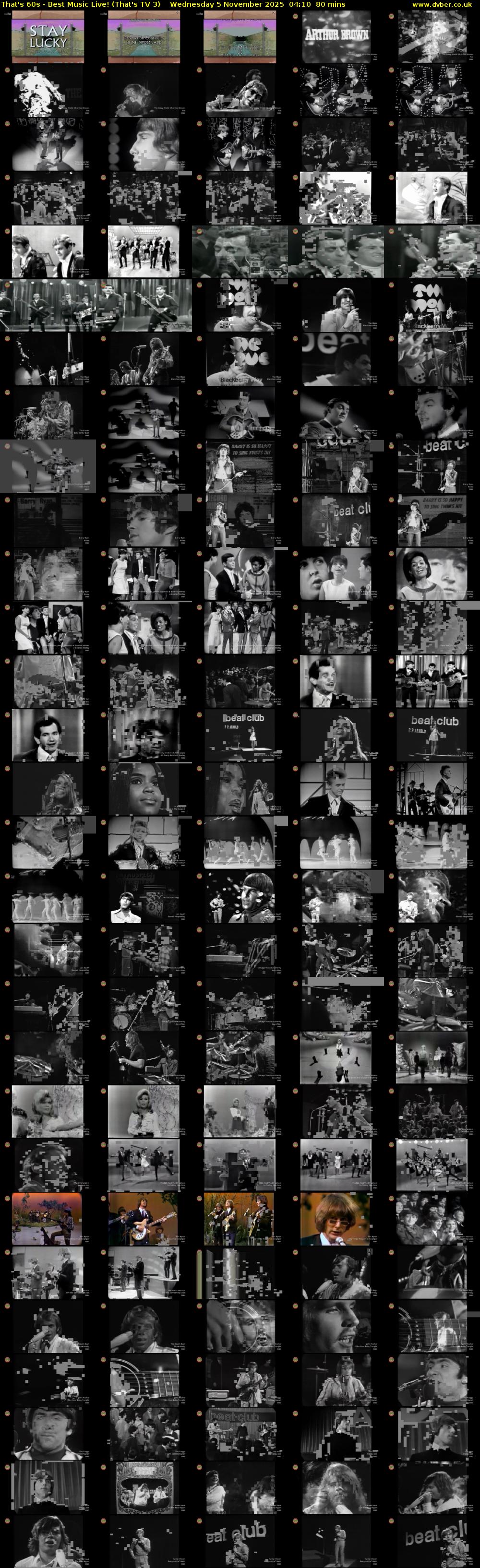 That's 60s - Best Music Live! (That's TV 3) Wednesday 5 November 2025 04:10 - 05:30