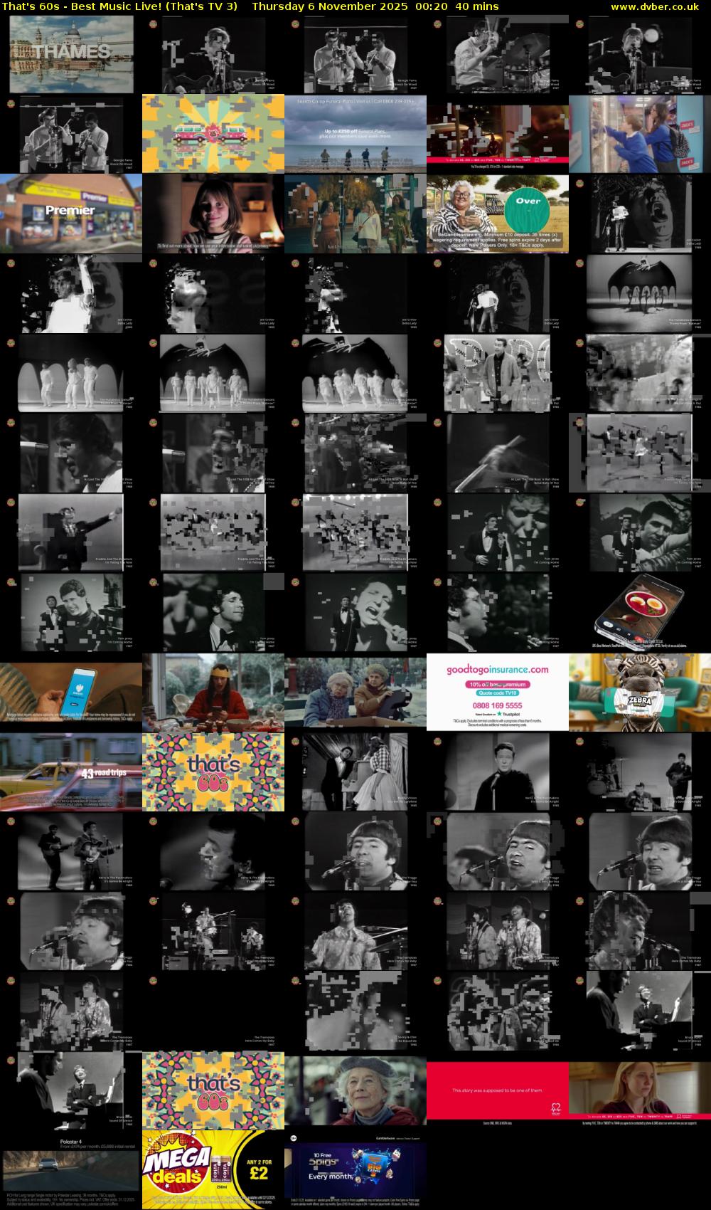 That's 60s - Best Music Live! (That's TV 3) Thursday 6 November 2025 00:20 - 01:00