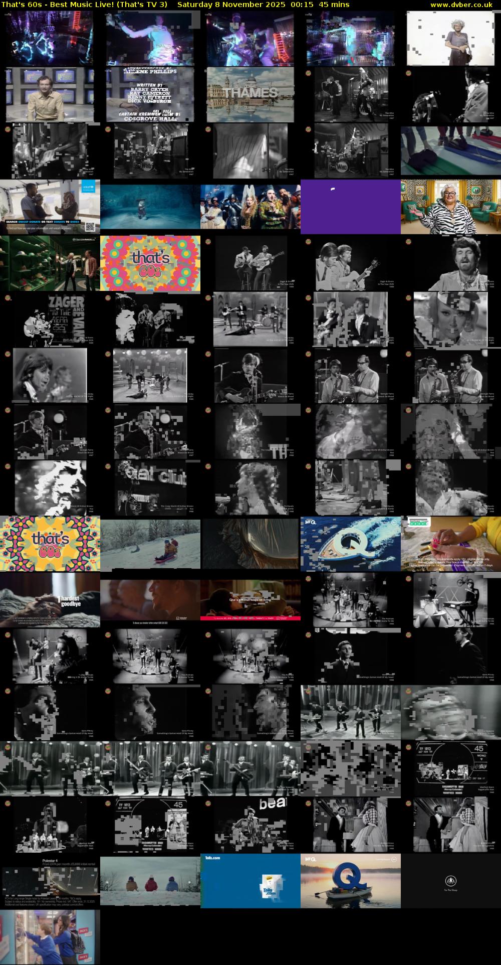 That's 60s - Best Music Live! (That's TV 3) Saturday 8 November 2025 00:15 - 01:00