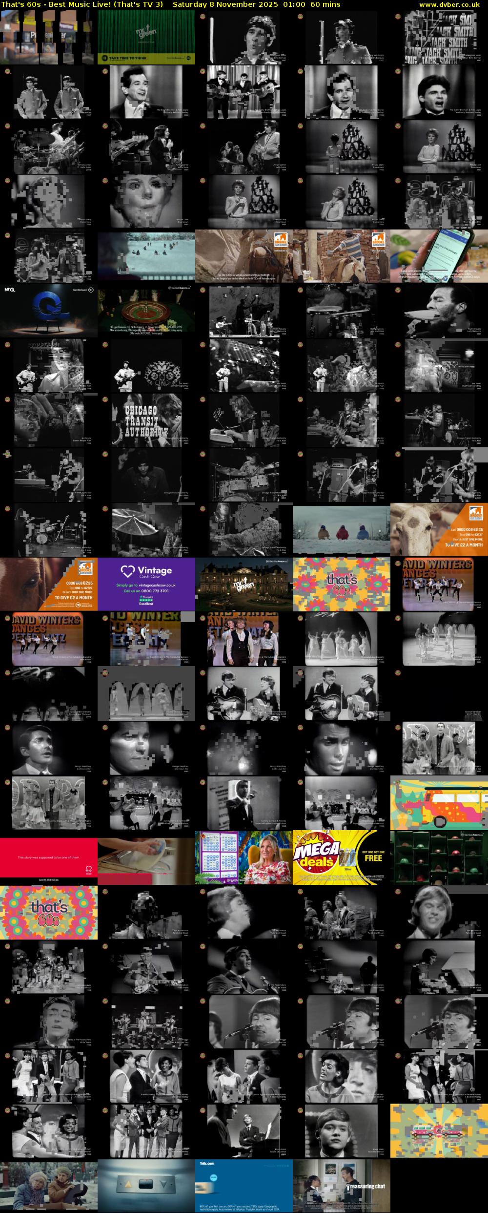 That's 60s - Best Music Live! (That's TV 3) Saturday 8 November 2025 01:00 - 02:00