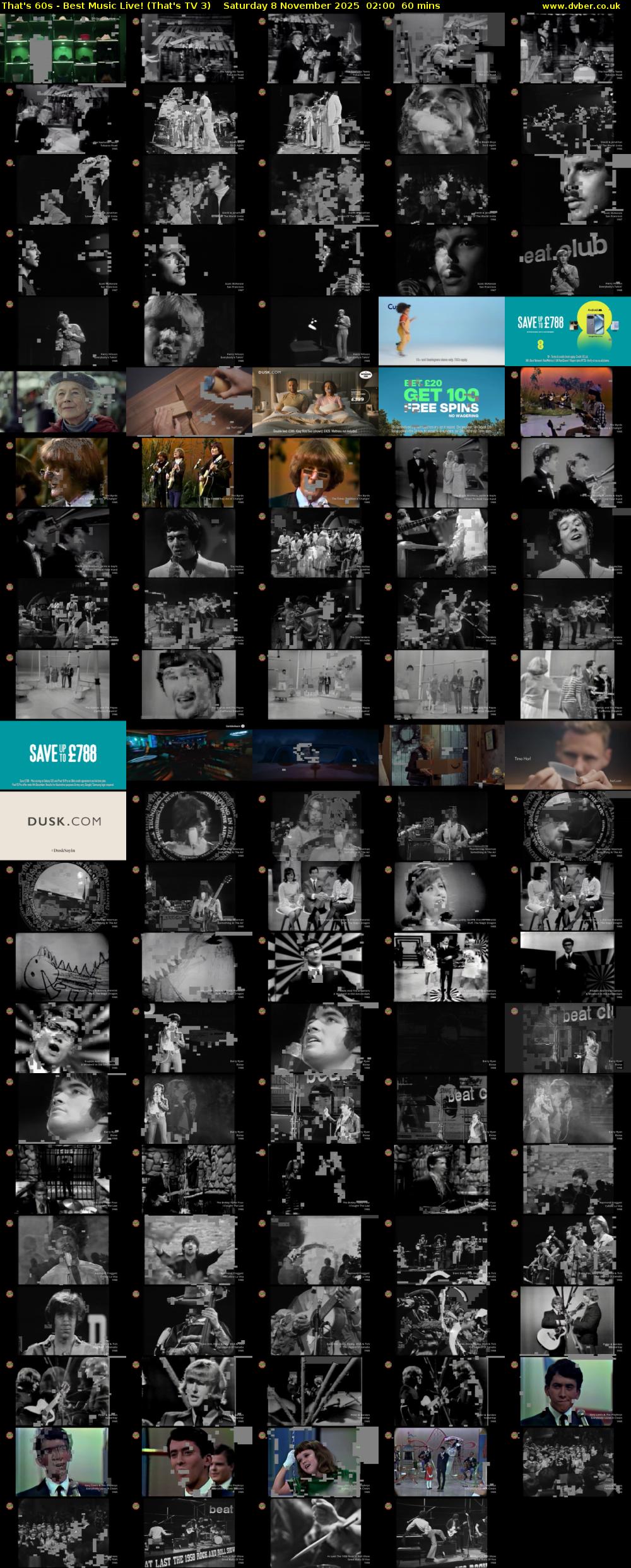 That's 60s - Best Music Live! (That's TV 3) Saturday 8 November 2025 02:00 - 03:00