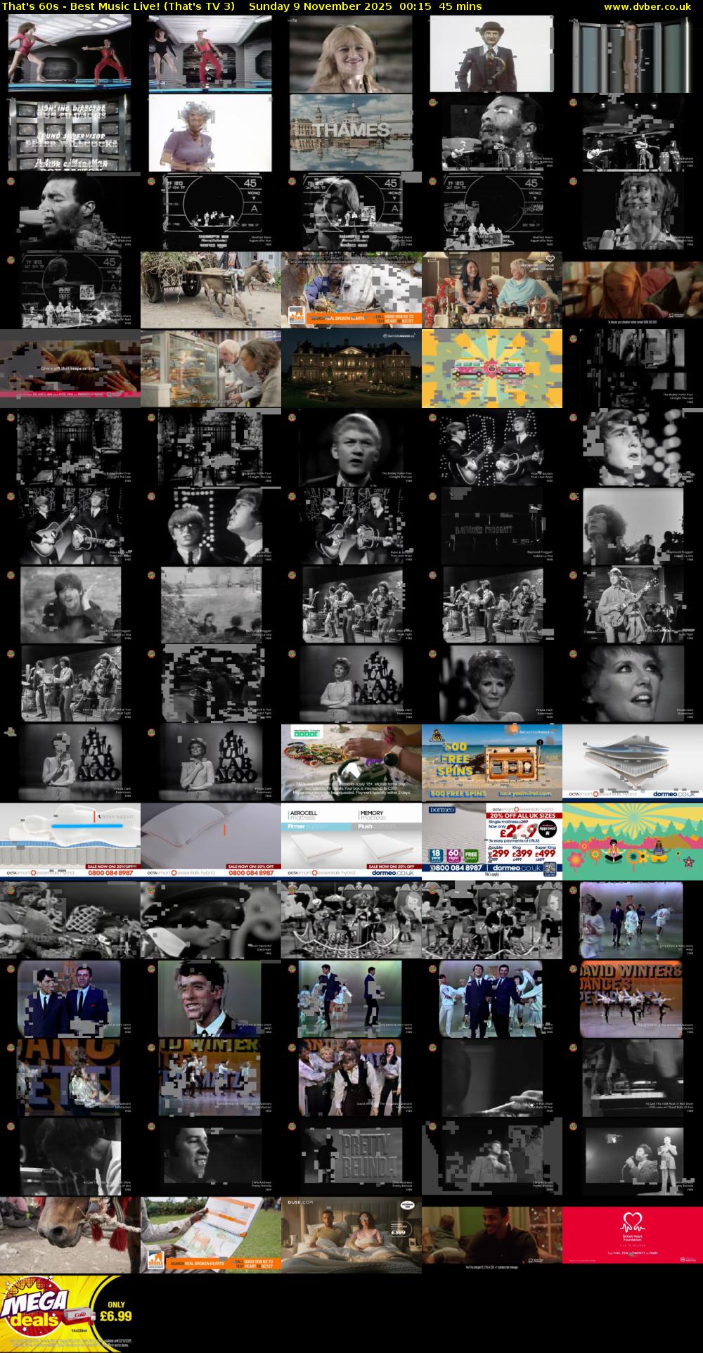 That's 60s - Best Music Live! (That's TV 3) Sunday 9 November 2025 00:15 - 01:00