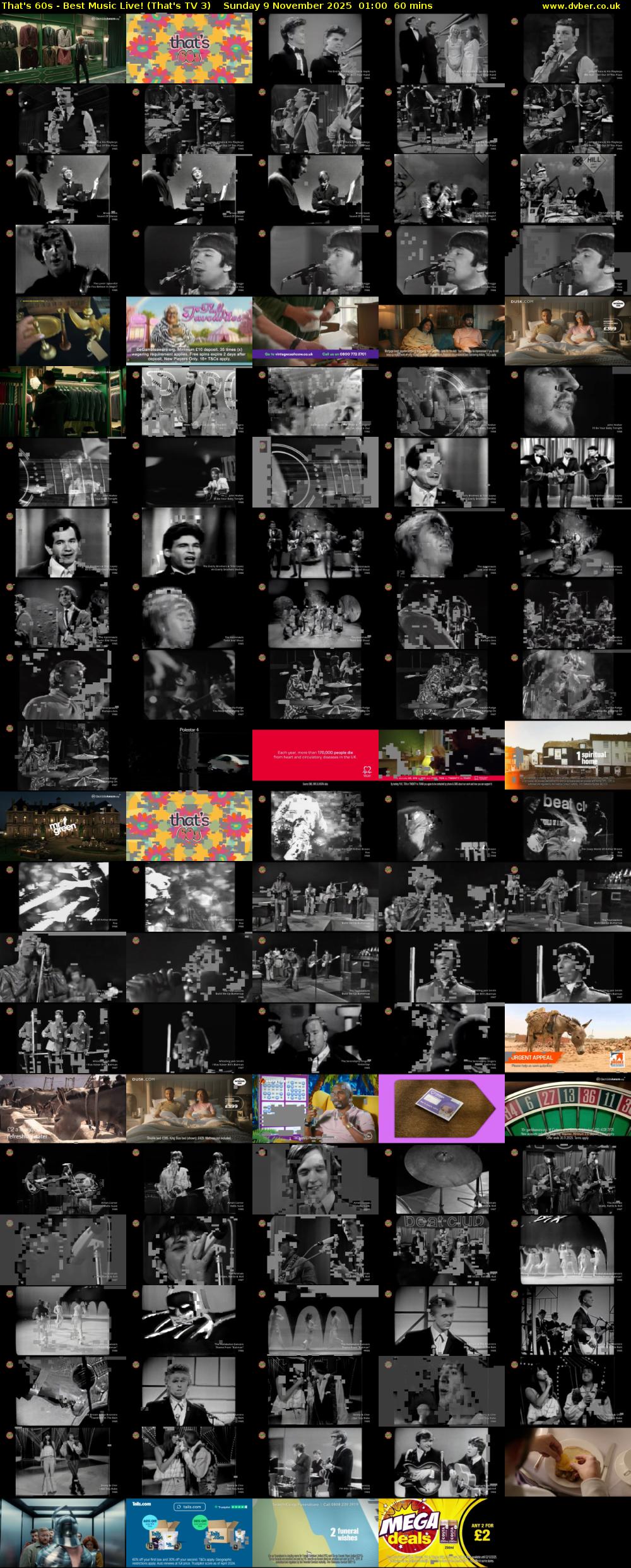 That's 60s - Best Music Live! (That's TV 3) Sunday 9 November 2025 01:00 - 02:00